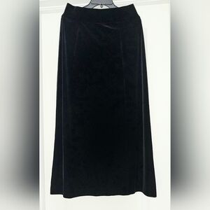 Soma black velvet velvour maxi skirt size S